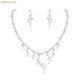 Wholesale Zircon Bridal Leaf Necklace And Earrings Wedding Set